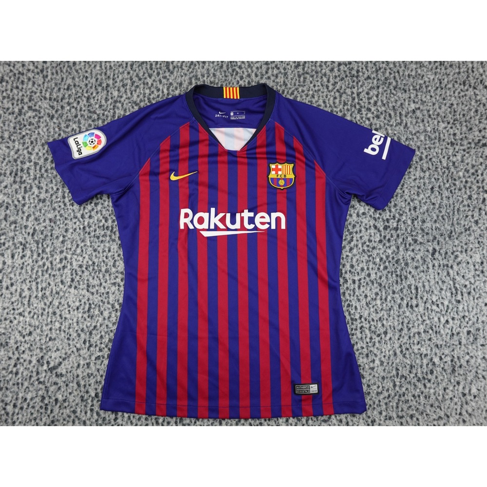 Nike FC Barcelona Home Jersey Womens Medium Blue Red Striped 2018 894447-456